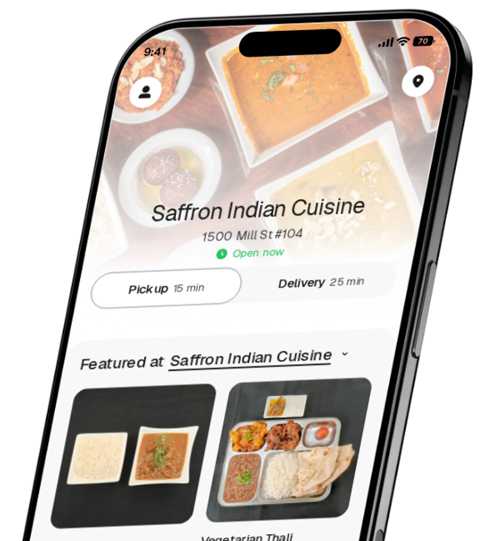Saffron Indian Cuisine app preview