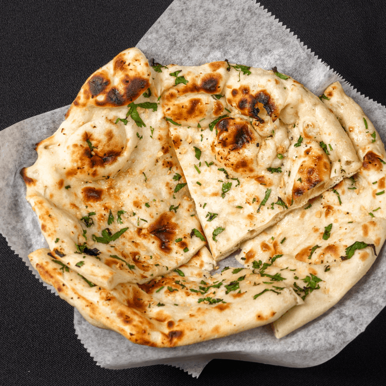 Delicious Garlic Naan and Indian Cuisine